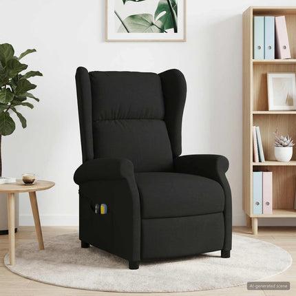 Wingback elektrisk massage lænestol Sort Stof