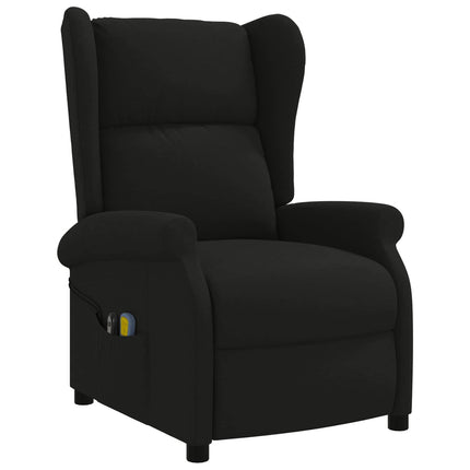 Wingback elektrisk massage lænestol Sort Stof