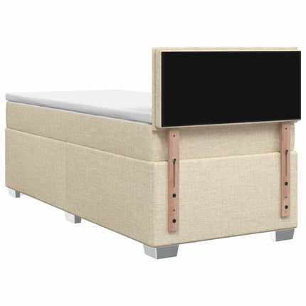 Boxmadras med topmadras Cremefarvet 80 x 200 cm Stof