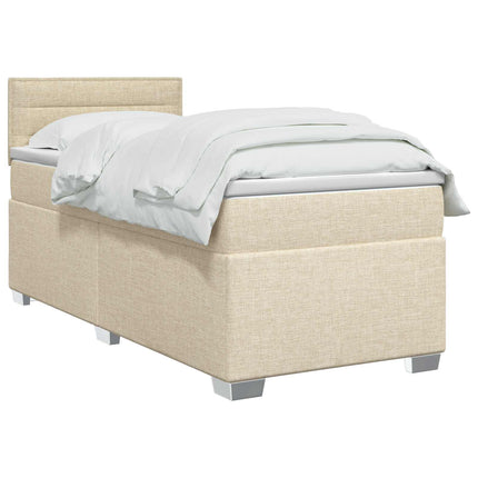 Boxmadras med topmadras Cremefarvet 80 x 200 cm Stof