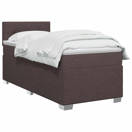 Boxmadras med topmadras Mørk Brun 80 x 200 cm Stof