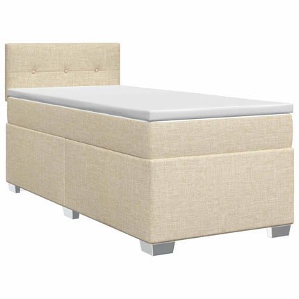 Boxmadras med topmadras Cremefarvet 90 x 190 cm Stof