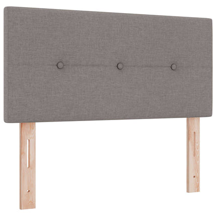 Boxmadras med topmadras med hovedgærde Gråbrun 90 x 200 cm Stof