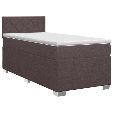 Boxmadras med topmadras Mørk Brun 90 x 200 cm Stof