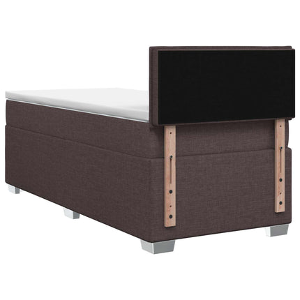 Boxmadras med topmadras Mørk Brun 90 x 200 cm Stof