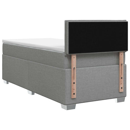 Boxmadras med topmadras Lysegrå 100 x 200 cm Stof