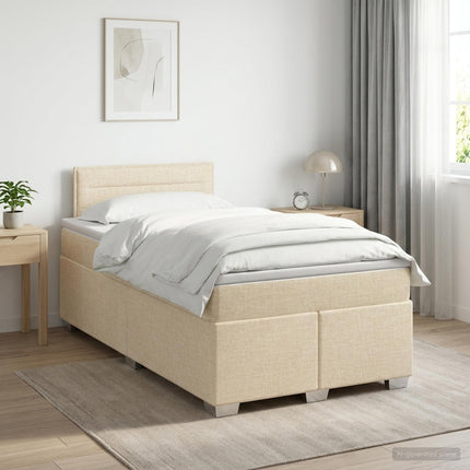 Boxmadras med topmadras Cremefarvet 120 x 190 cm Stof