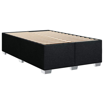 Boxmadras med topmadras med hovedgærde Sort 120 x 190 cm Stof