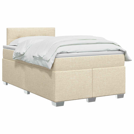 Boxmadras med topmadras Cremefarvet 120 x 190 cm Stof