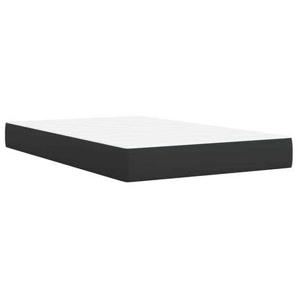 Boxmadras med topmadras med hovedgærde Sort 120 x 190 cm Stof