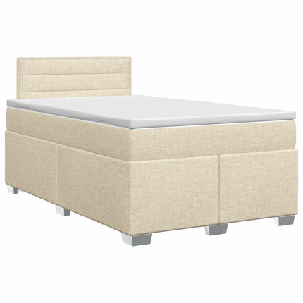 Boxmadras med topmadras Cremefarvet 120 x 200 cm Stof