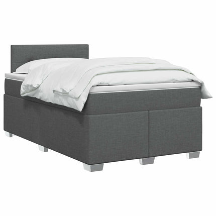 Boxmadras med topmadras Mørkegrå 120 x 200 cm Stof