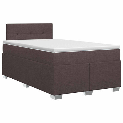 Boxmadras med topmadras Mørk Brun 120 x 200 cm Stof