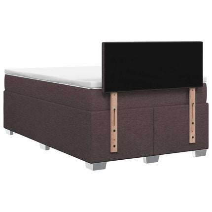 Boxmadras med topmadras Mørk Brun 120 x 200 cm Stof
