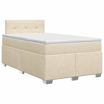 Boxmadras med topmadras Cremefarvet 120 x 200 cm Stof