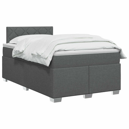 Boxmadras med topmadras Mørkegrå 120 x 200 cm Stof