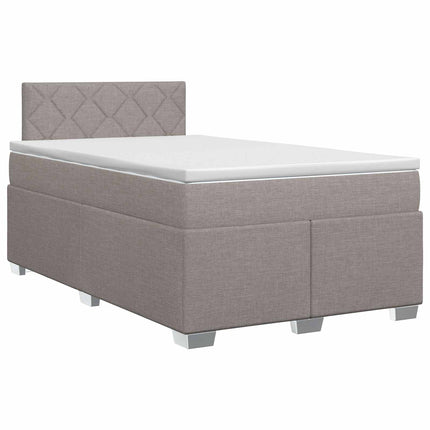 Boxmadras med topmadras Gråbrun 120 x 200 cm Stof