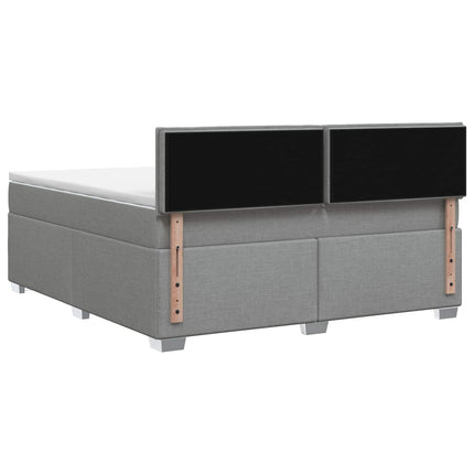 Boxmadras med topmadras Lysegrå 140 x 190 cm Stof