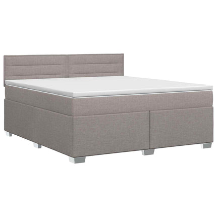 Boxmadras med topmadras Gråbrun 140 x 190 cm Stof