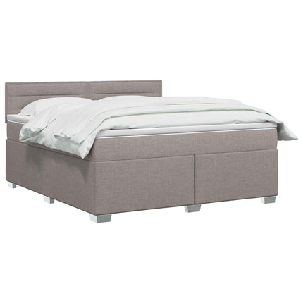 Boxmadras med topmadras Gråbrun 140 x 190 cm Stof