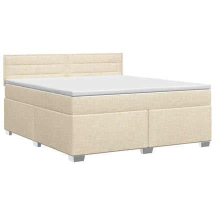 Boxmadras med topmadras Cremefarvet 140 x 190 cm Stof