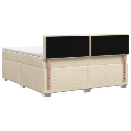 Boxmadras med topmadras Cremefarvet 140 x 190 cm Stof