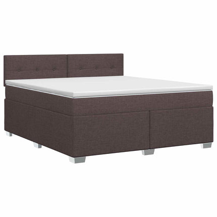 Boxmadras med topmadras Mørk Brun 140 x 190 cm Stof