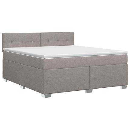 Boxmadras med topmadras Gråbrun 140 x 190 cm Stof