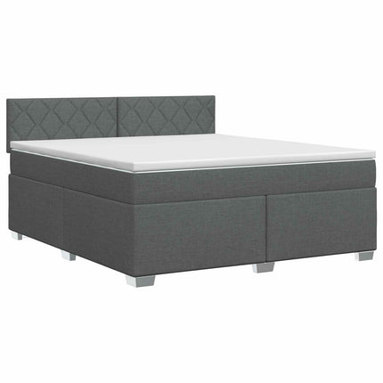 Boxmadras med topmadras Mørkegrå 140 x 190 cm Stof