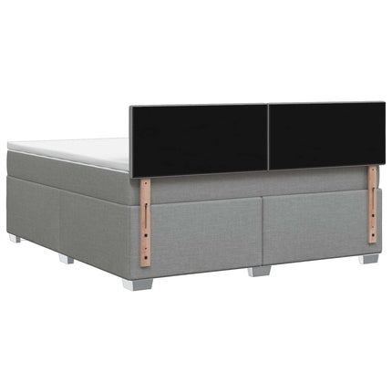 Boxmadras med topmadras Lysegrå 140 x 200 cm Stof
