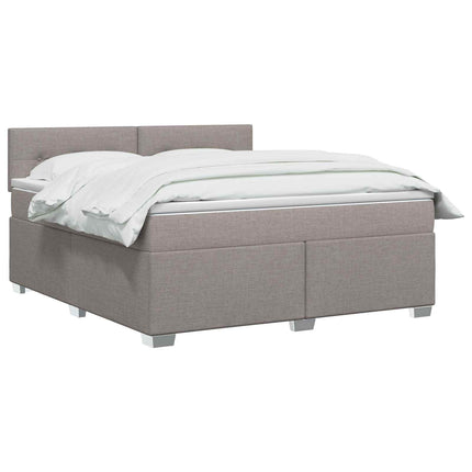 Boxmadras med topmadras Gråbrun 160 x 200 cm Stof
