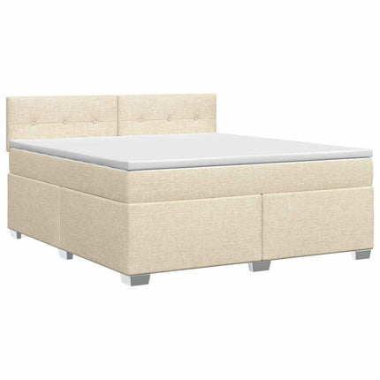Boxmadras med topmadras Cremefarvet 160 x 200 cm Stof