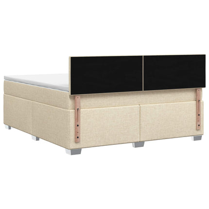 Boxmadras med topmadras Cremefarvet 160 x 200 cm Stof