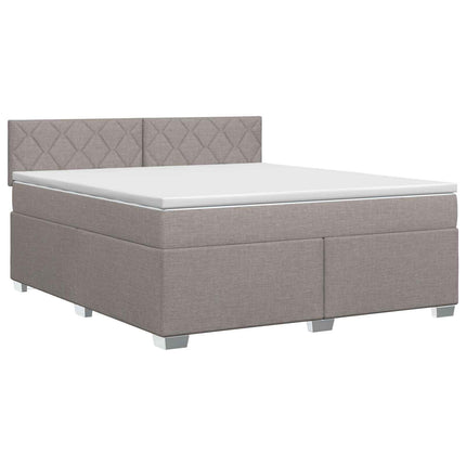 Boxmadras med topmadras Gråbrun 160 x 200 cm Stof