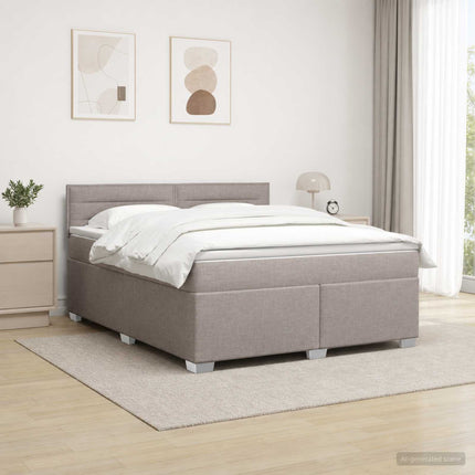 Boxmadras med topmadras Gråbrun 140 x 190 cm Stof