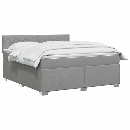 Boxmadras med topmadras Lysegrå 180 x 200 cm Stof