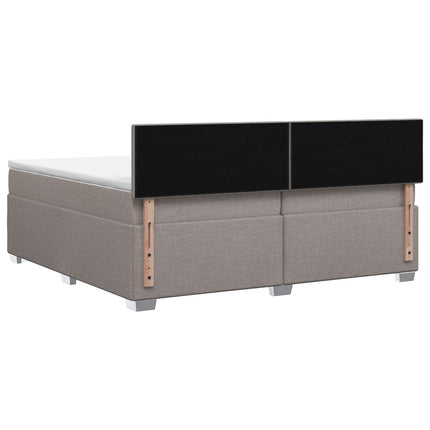 Boxmadras med topmadras Gråbrun 200 x 200 cm Stof
