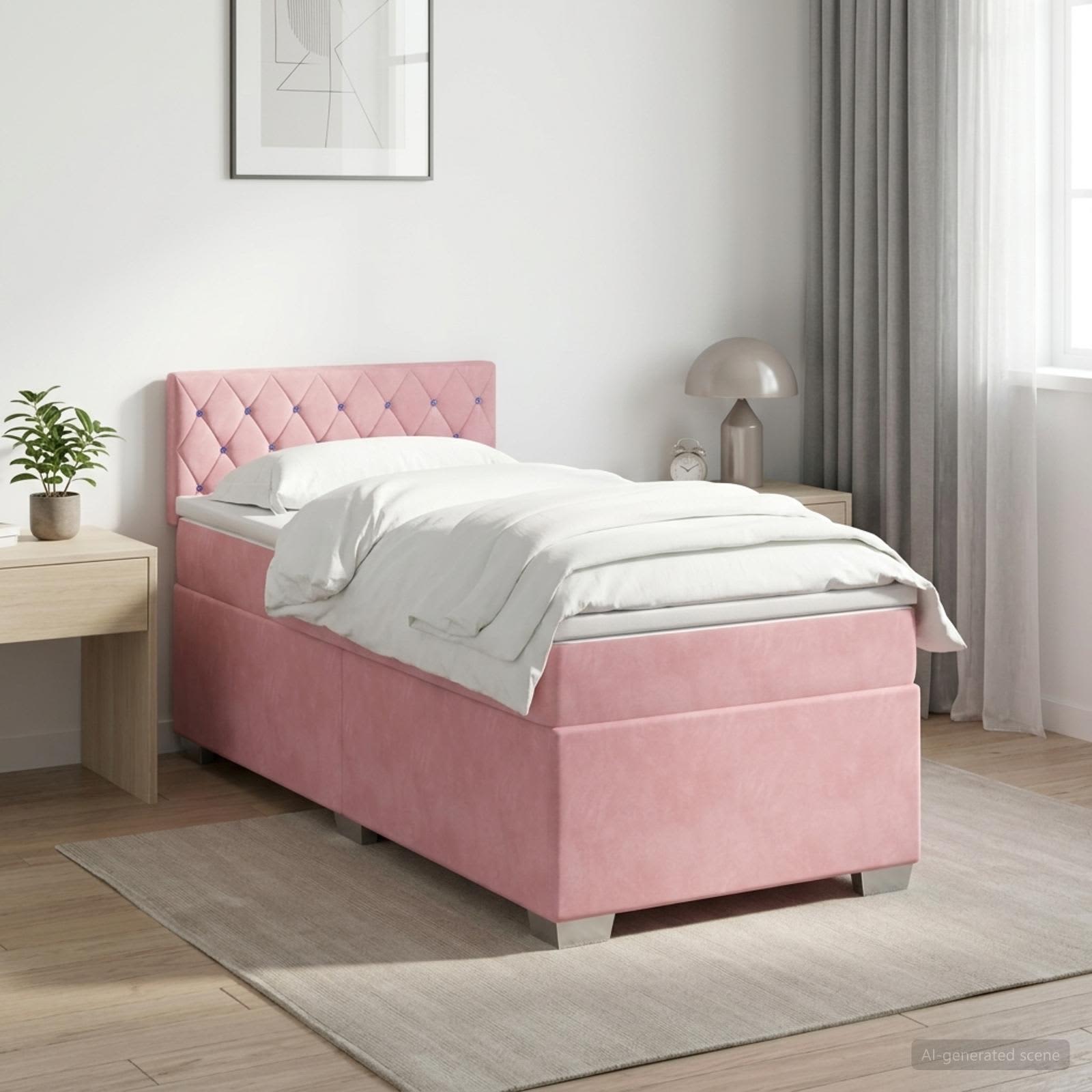 Boxmadras med topmadras Lyserd 80 x 200 cm Fljl