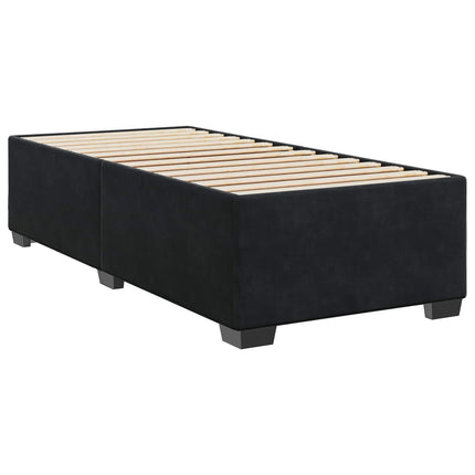 Boxmadras med topmadras Sort 80 x 200 cm Fløjl
