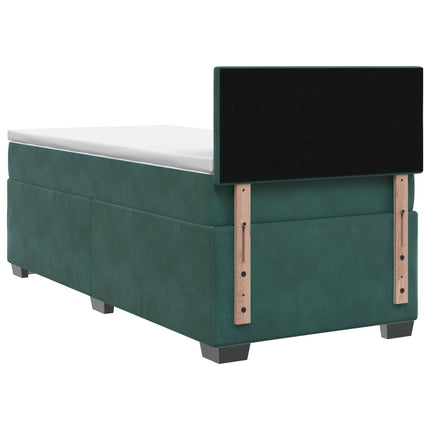Boxmadras med topmadras Mørkegrøn 100 x 200 cm Fløjl