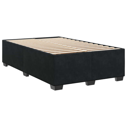 Boxmadras med topmadras med hovedgærde Sort 120 x 190 cm Fløjl