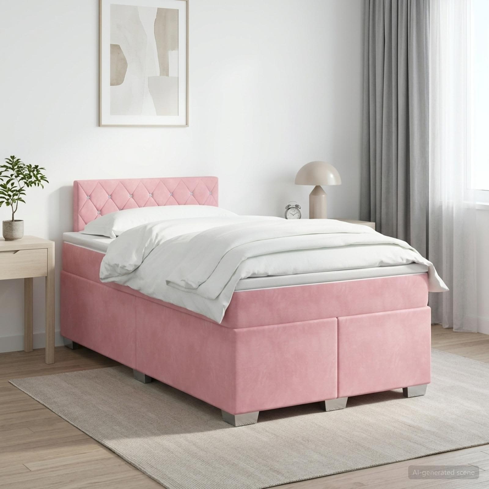Boxmadras med topmadras Lyserd 120 x 190 cm Fljl