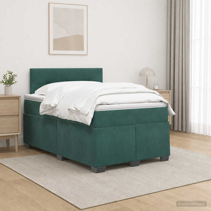 Boxmadras med topmadras Mørkegrøn 120 x 190 cm Fløjl