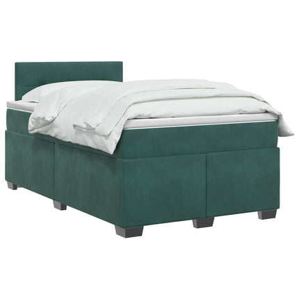Boxmadras med topmadras Mørkegrøn 120 x 190 cm Fløjl
