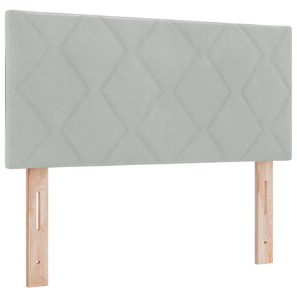 Boxmadras med topmadras Lysegrå 120 x 190 cm Fløjl