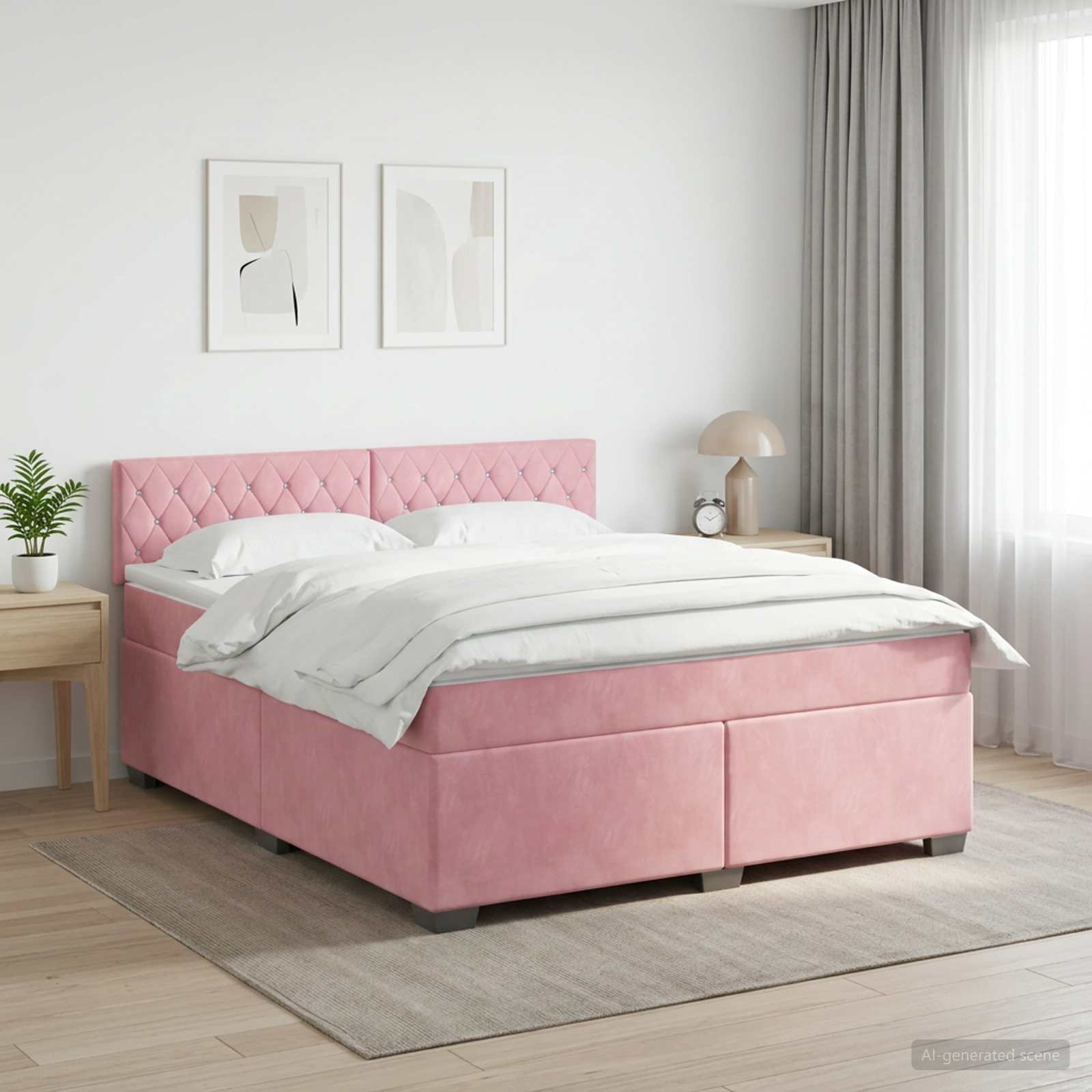 Boxmadras med topmadras Lyserd 160 x 200 cm Fljl