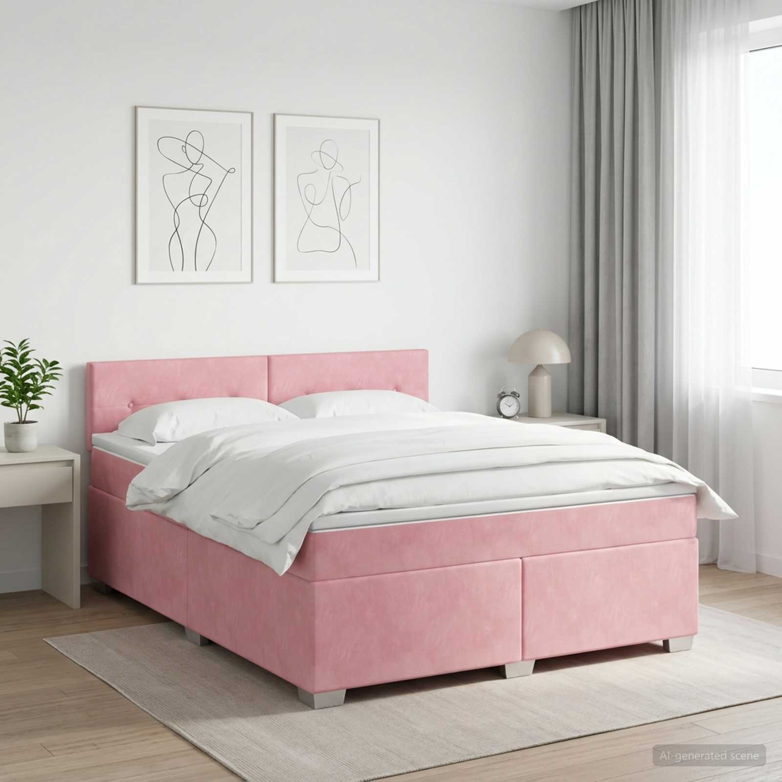 Boxmadras med topmadras Lyserd 160 x 200 cm Fljl