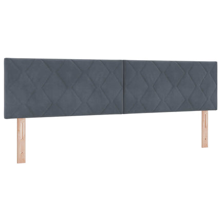 Boxmadras med topmadras Mørkegrå 180 x 200 cm Fløjl