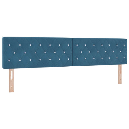 Boxmadras med topmadras Mørk blå 200 x 200 cm Fløjl