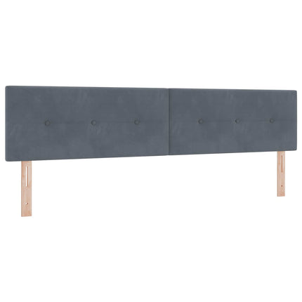 Boxmadras med topmadras Mørkegrå 200 x 200 cm Fløjl